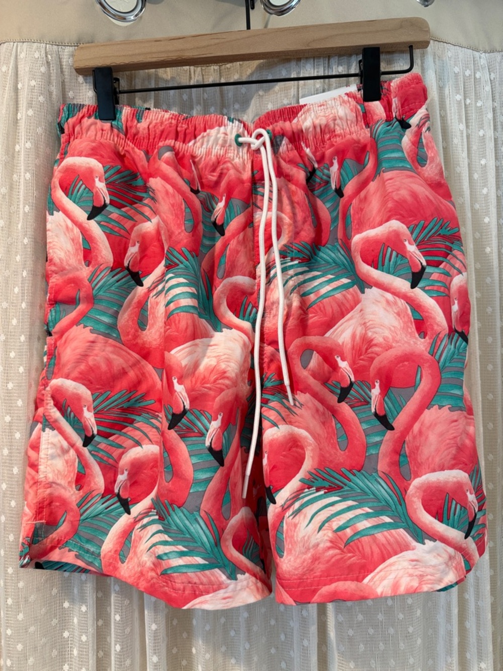 Old Navy Pink & Teal Flamingo Print Swim Shorts